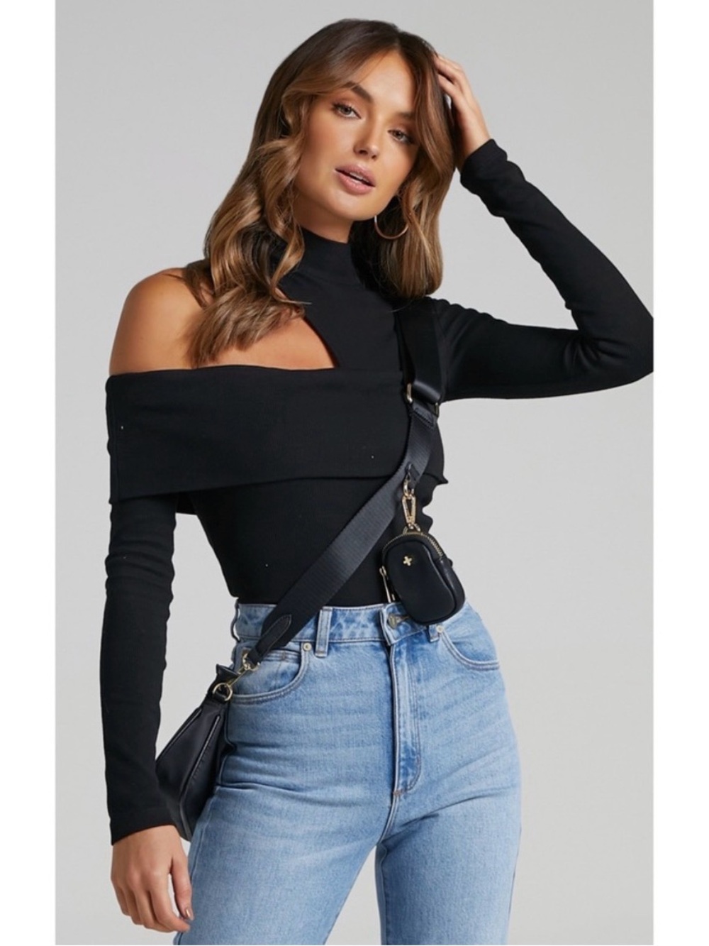 SHOWPO Keifer Cut Out Top in Black